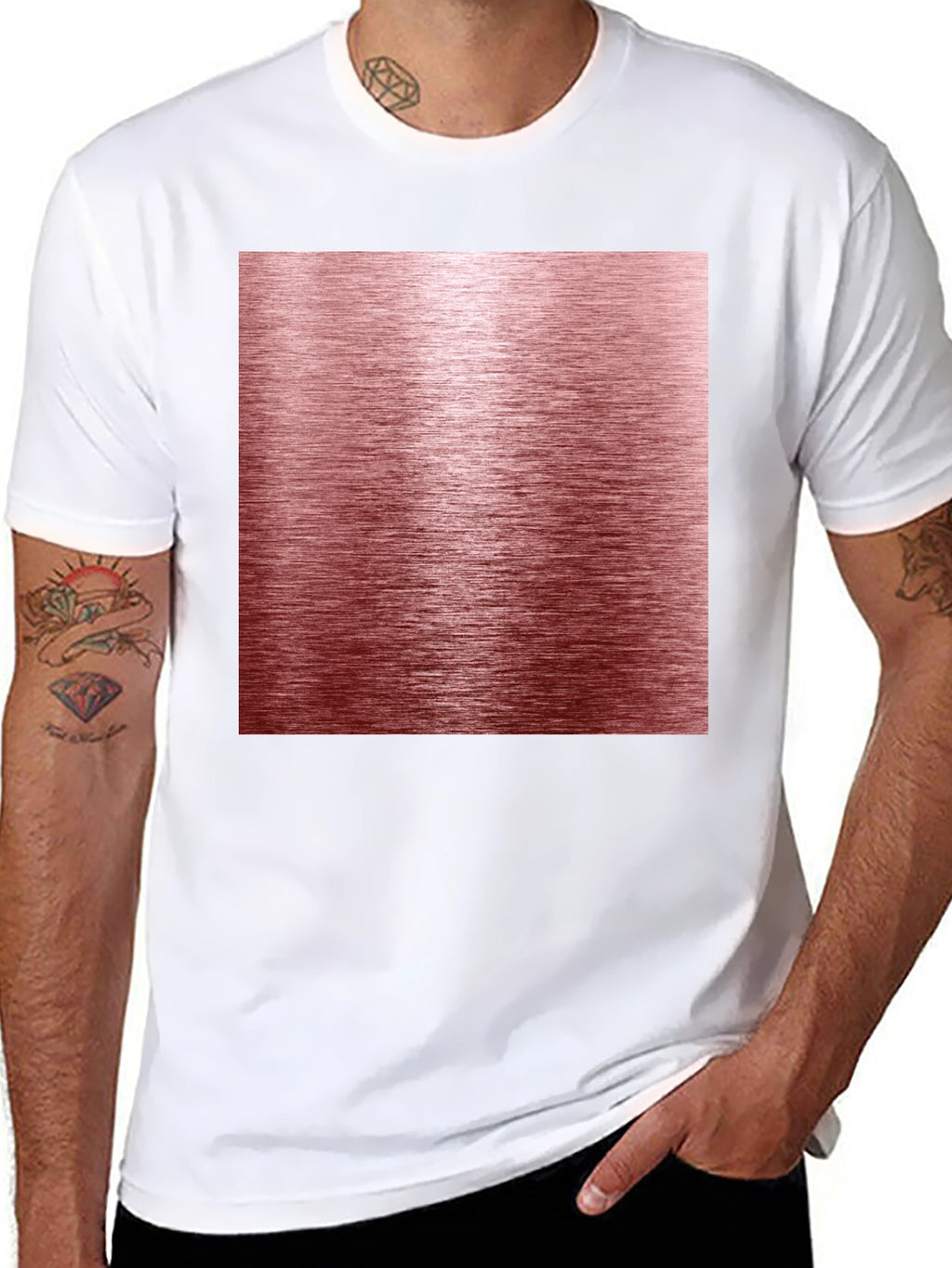 Sleek Black Tee with Rose Gold Texture