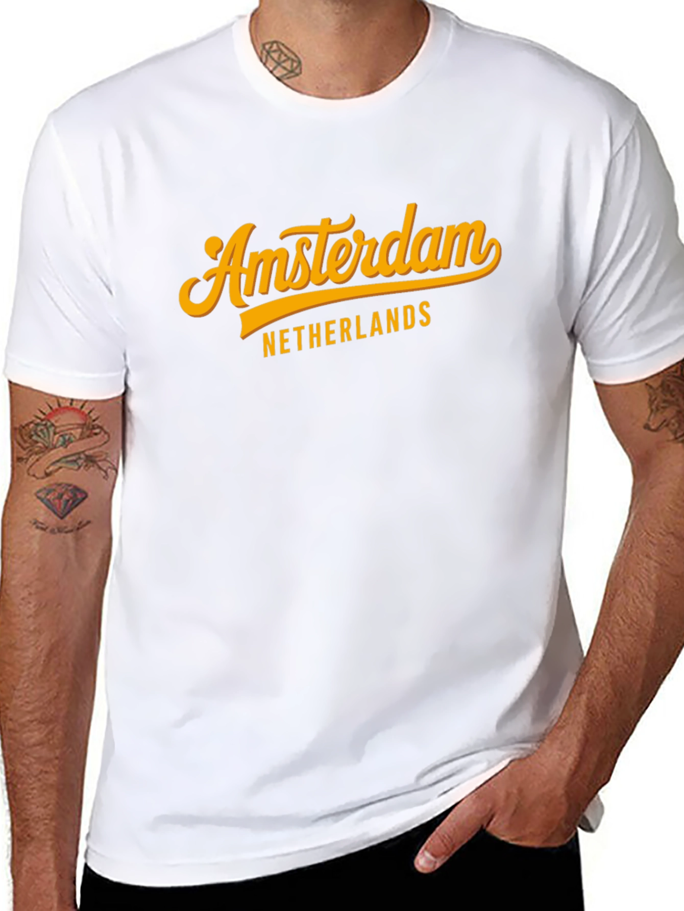 Amsterdam Netherlands Graphic Tee - Stylish Black T-Shirt