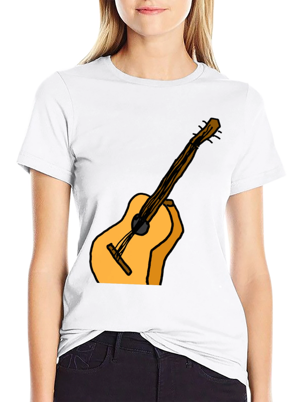 Guitar Graphic Tee - Casual Black T-Shirt