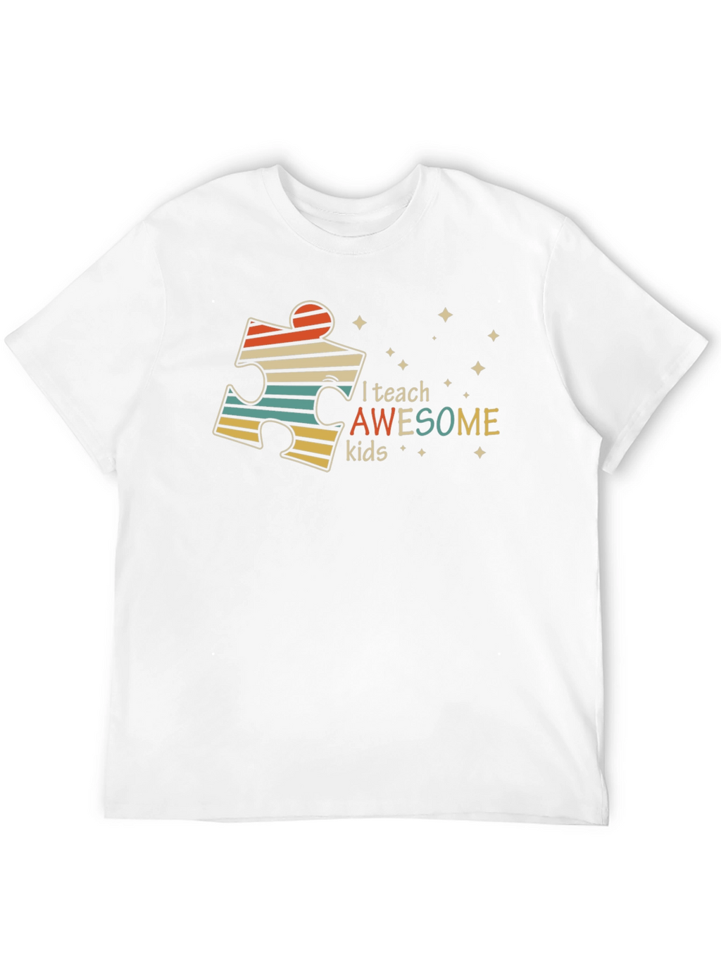 Autism Awareness Teacher T-Shirt - I Teach Awesome Kids