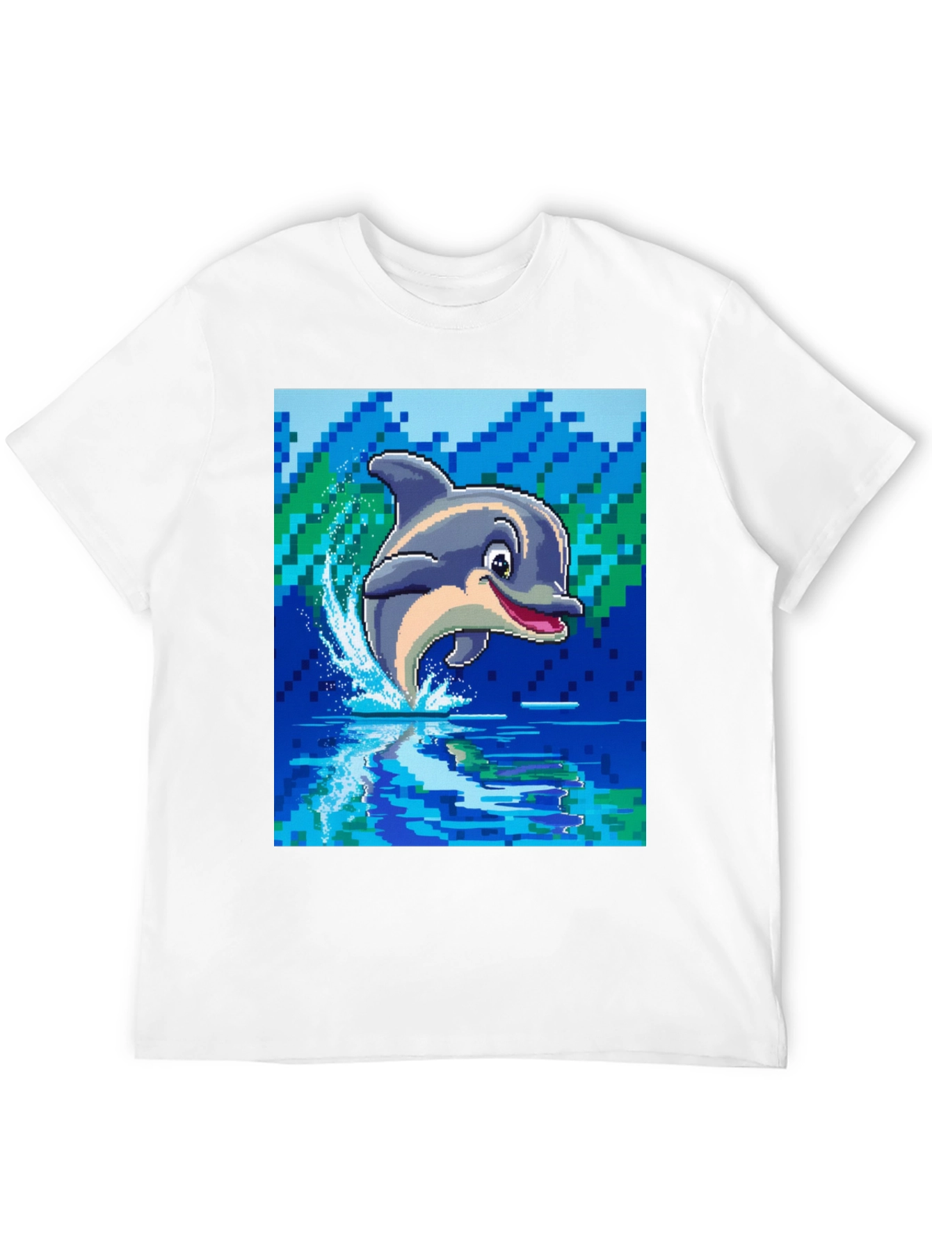 Pixel Dolphin T-Shirt - Retro Gaming Style