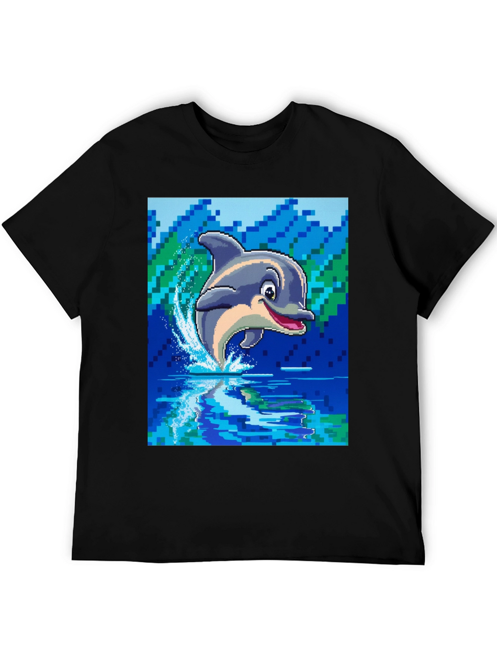 Pixel Dolphin T-Shirt - Retro Gaming Style