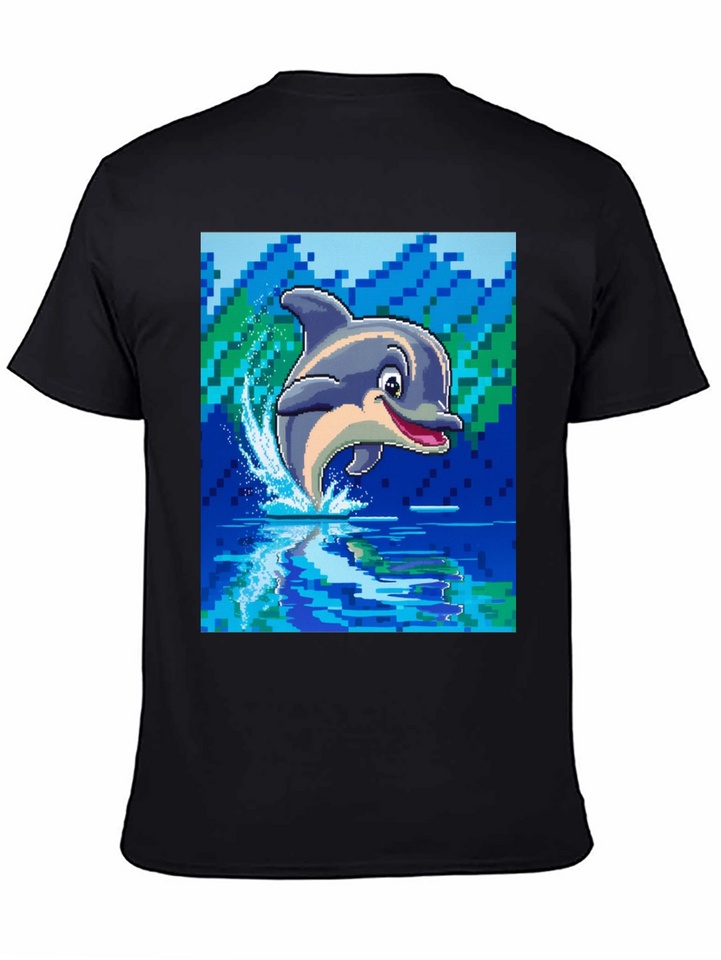Pixel Dolphin T-Shirt - Retro Gaming Style