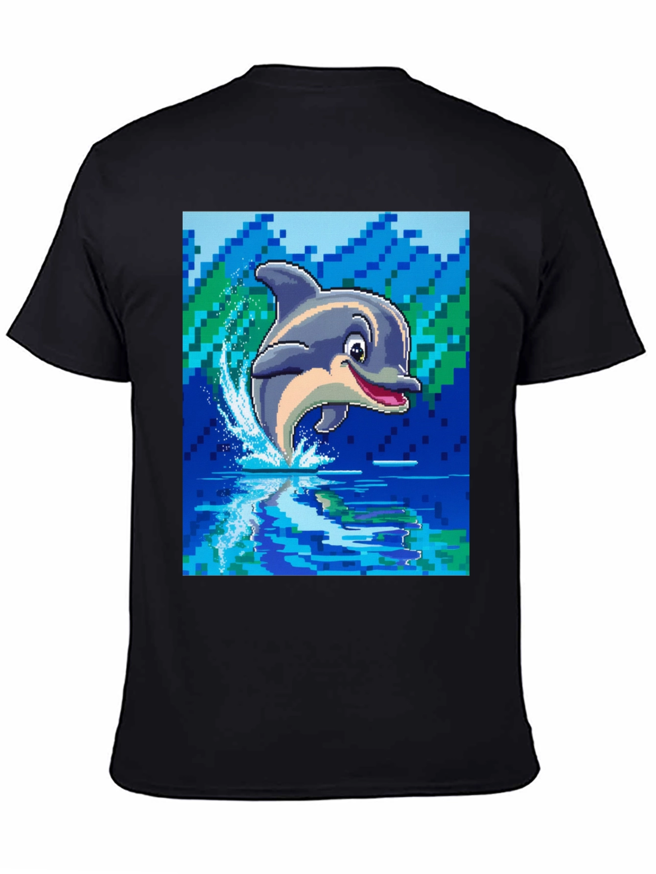 Pixel Dolphin T-Shirt - Retro Gaming Style