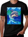 Pixel Dolphin T-Shirt - Retro Gaming Style