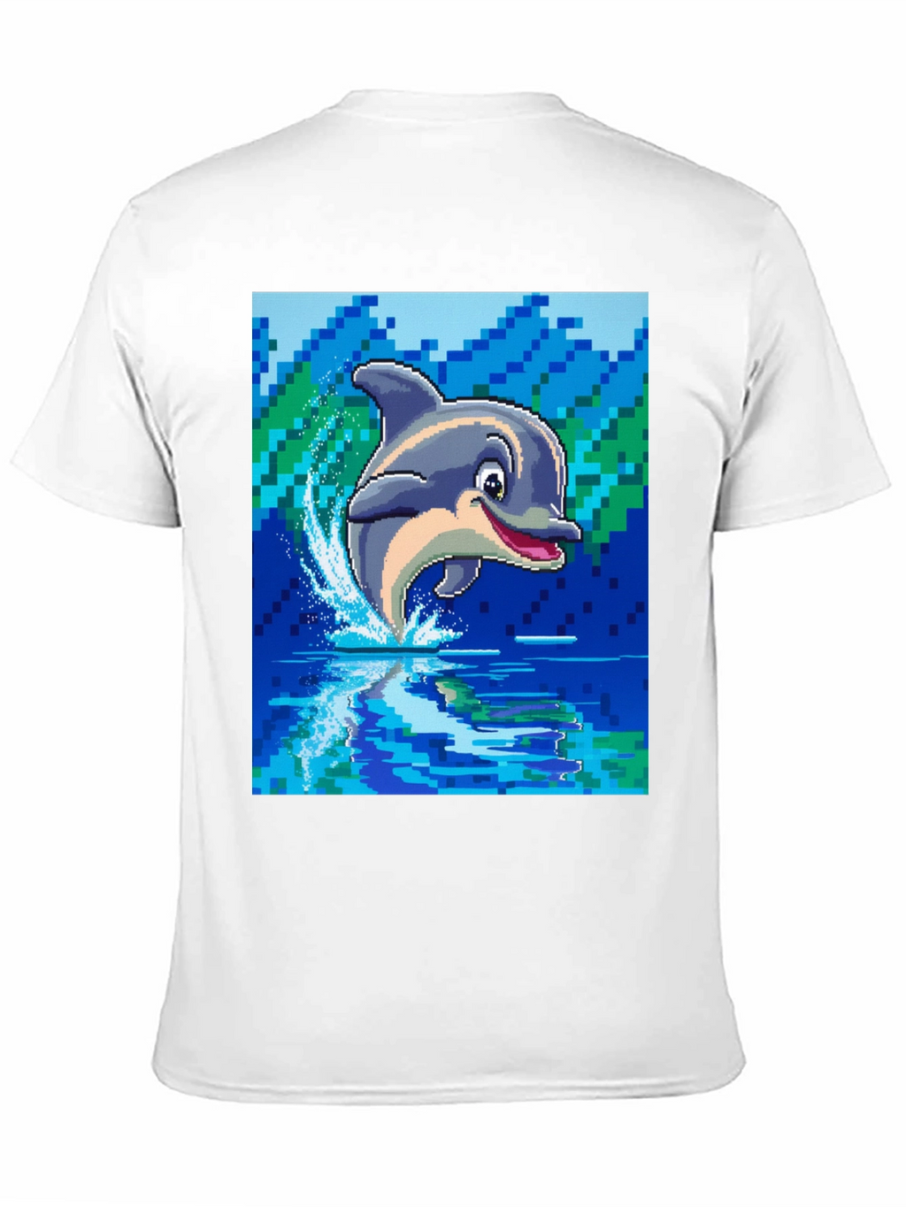 Pixel Dolphin T-Shirt - Retro Gaming Style