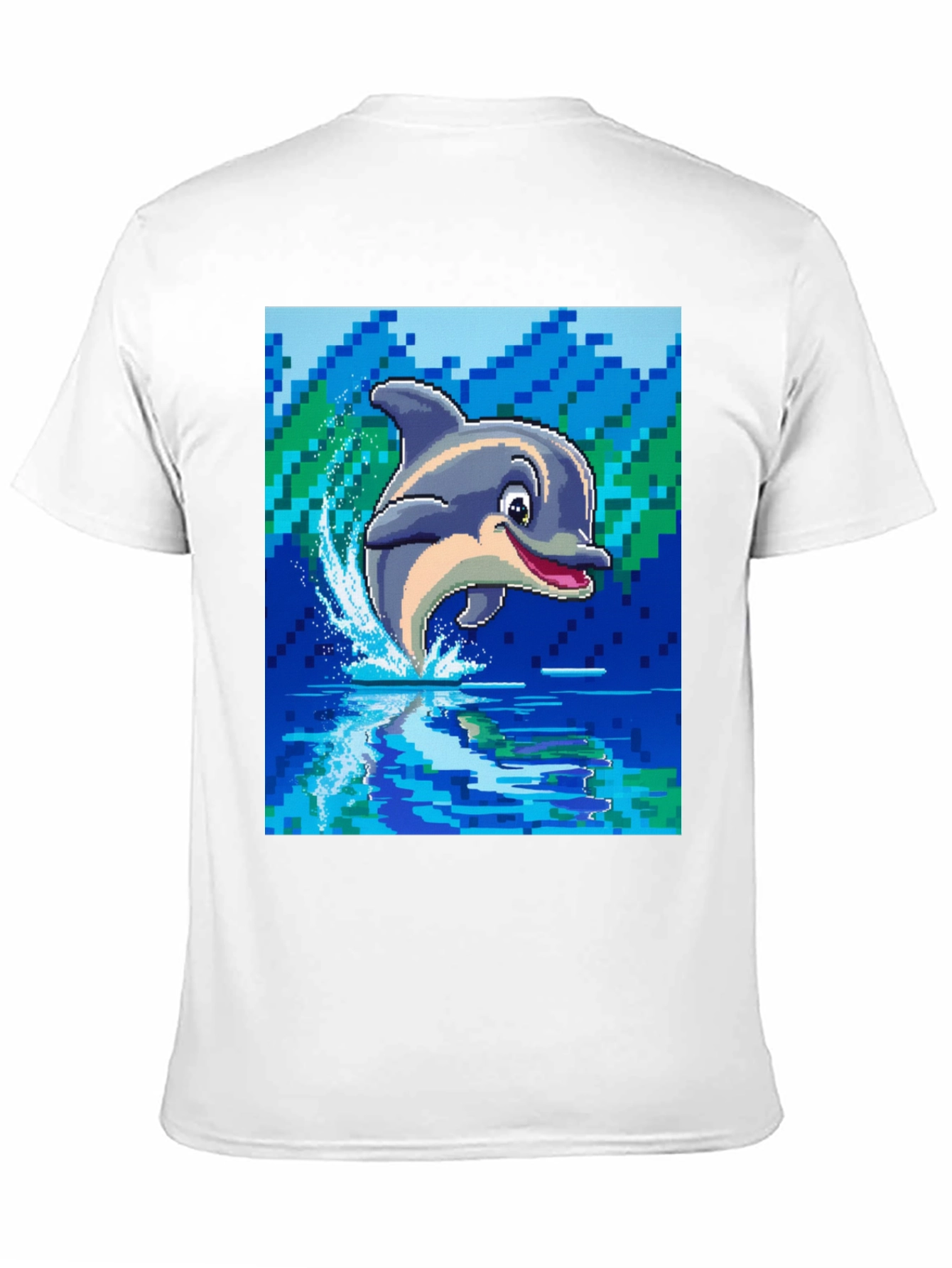 Pixel Dolphin T-Shirt - Retro Gaming Style