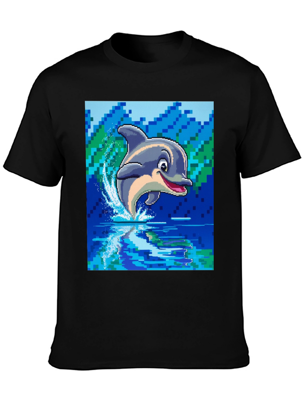 Pixel Dolphin T-Shirt - Retro Gaming Style