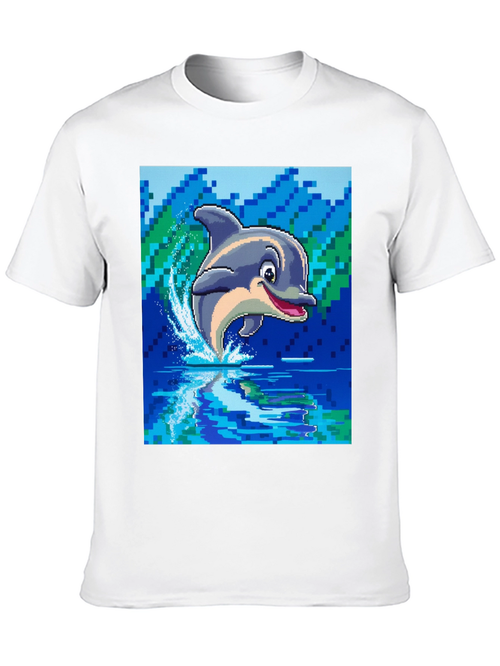 Pixel Dolphin T-Shirt - Retro Gaming Style