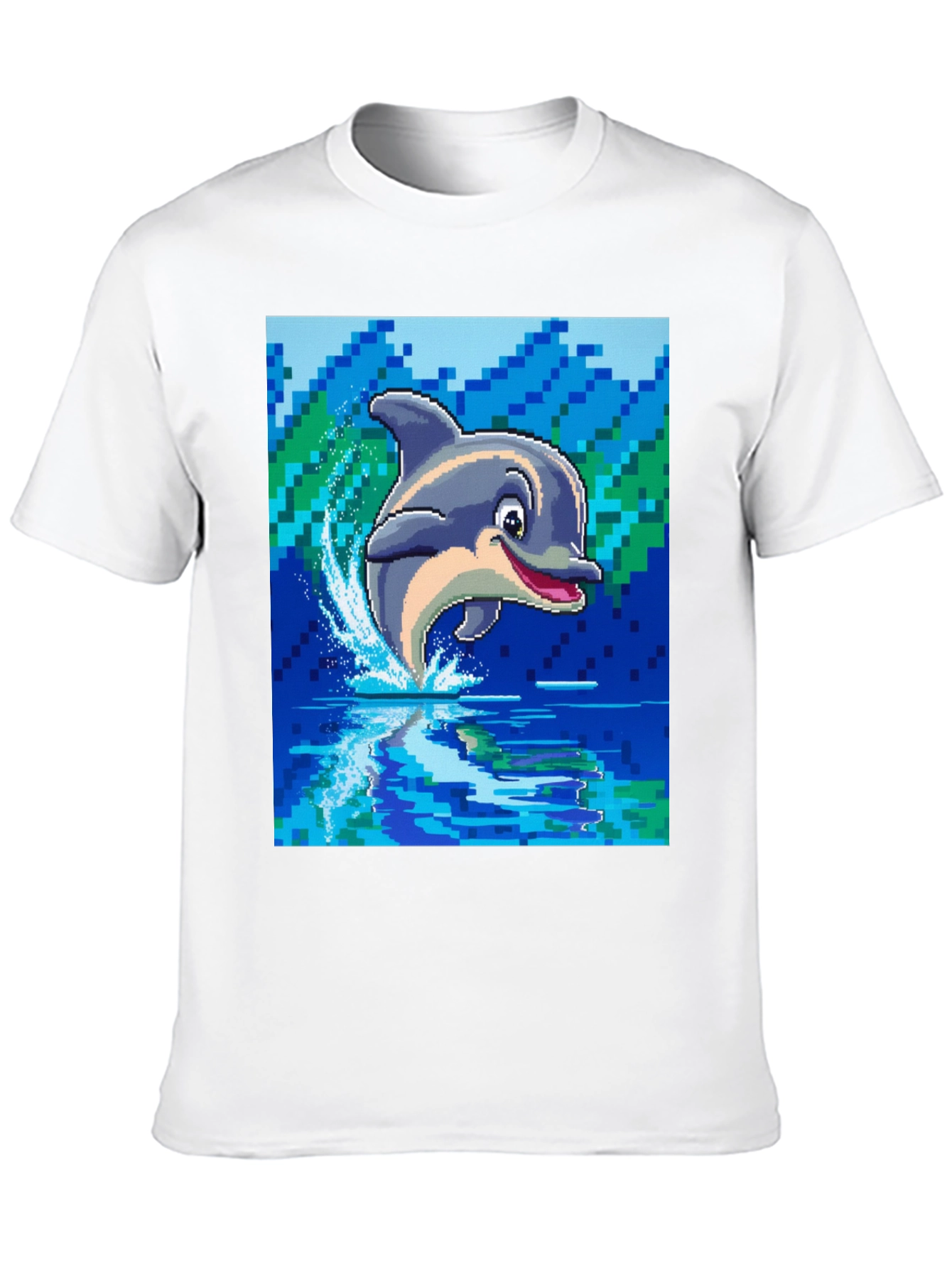 Pixel Dolphin T-Shirt - Retro Gaming Style