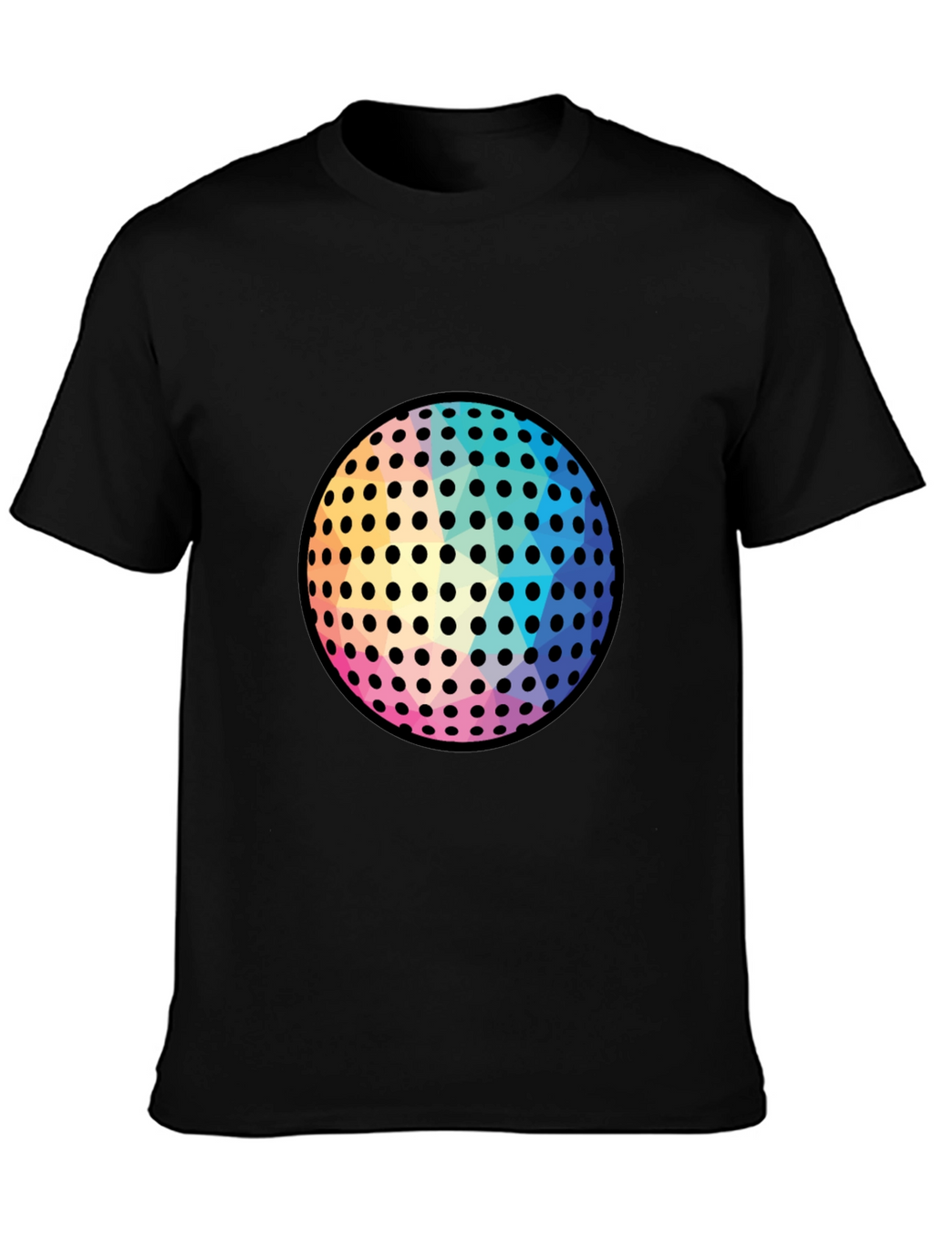 Retro Disco Ball Graphic Tee - Black