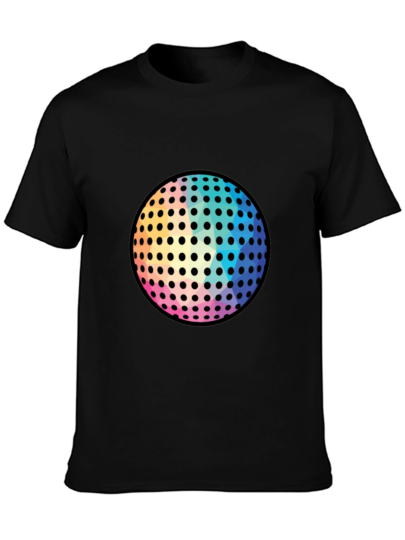 Retro Disco Ball Graphic Tee - Black