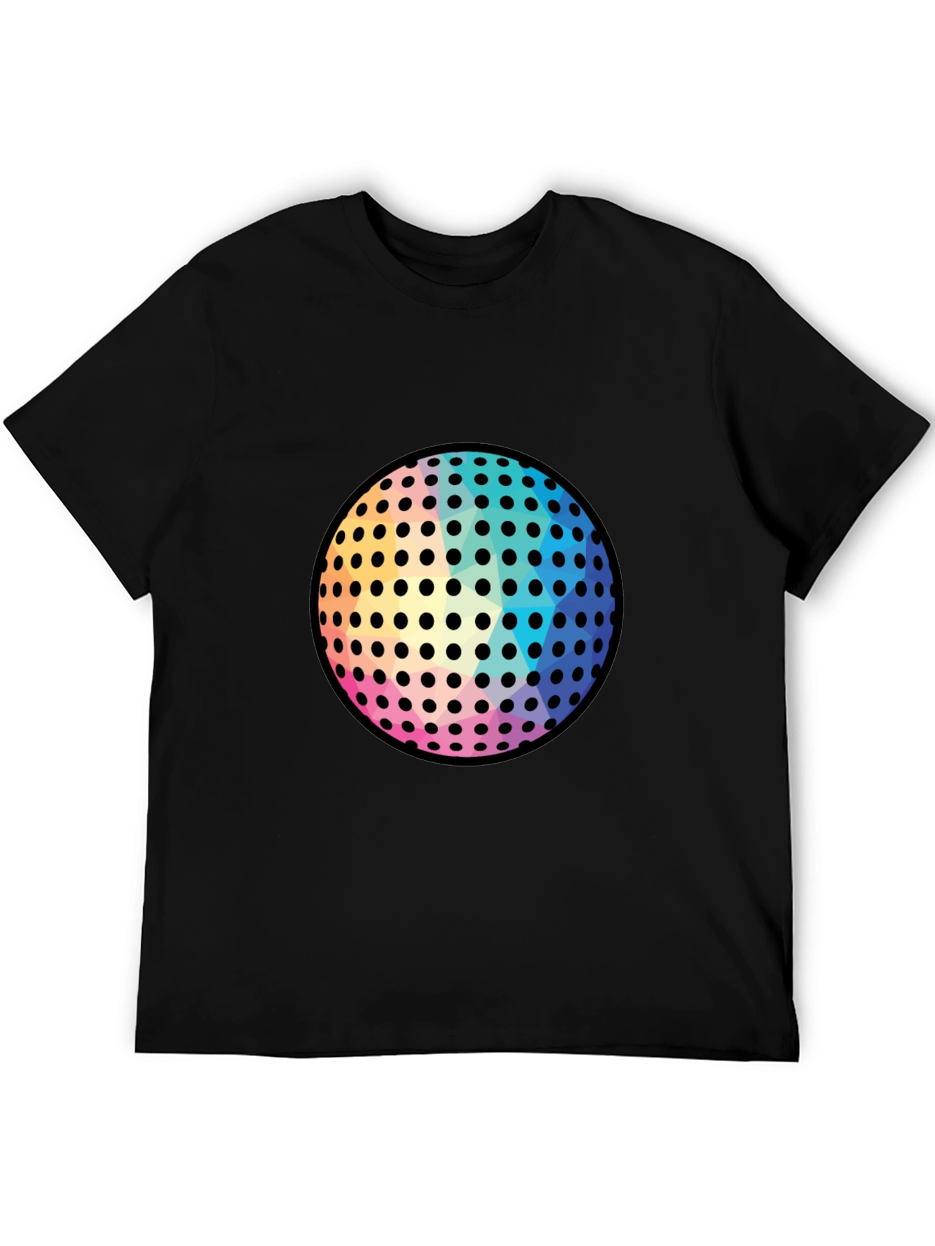 Retro Disco Ball Graphic Tee - Black