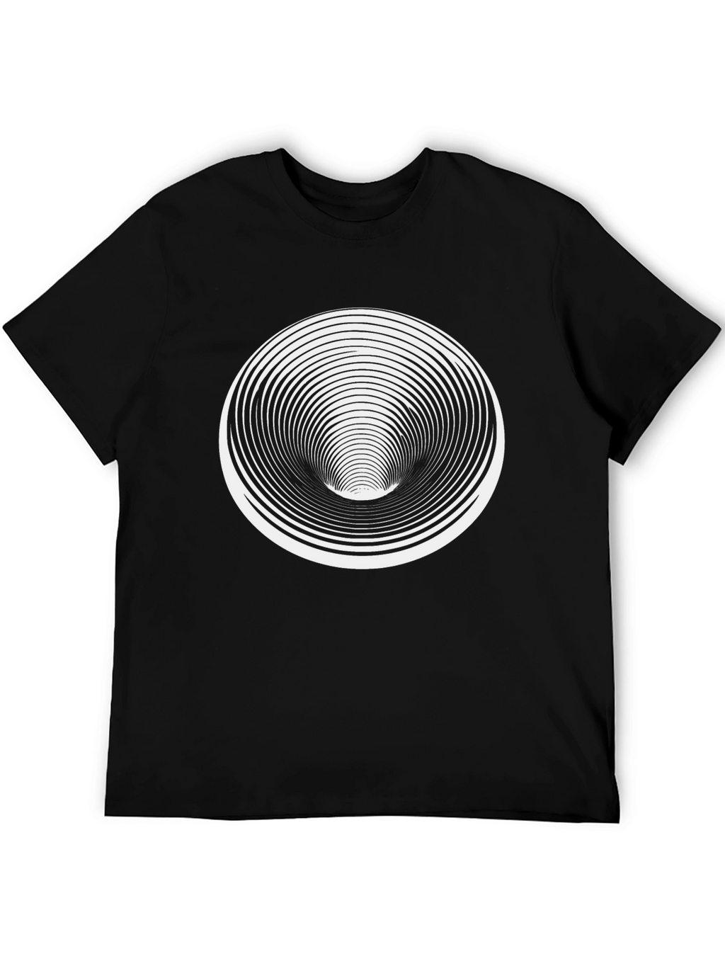Optical Illusion T-Shirt - Black Vortex Design