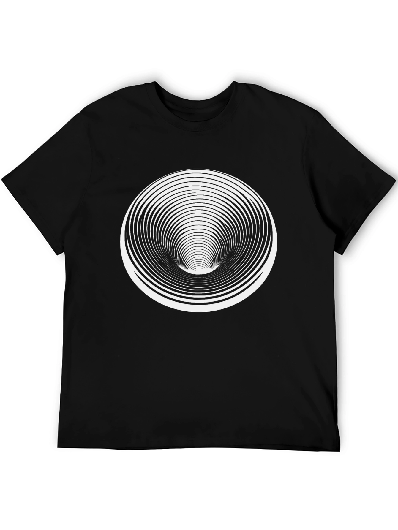 Optical Illusion T-Shirt - Black Vortex Design