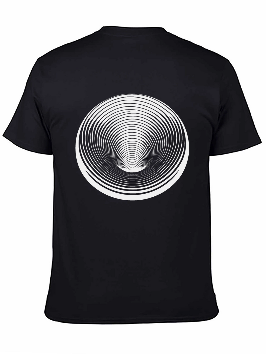 Optical Illusion T-Shirt - Black Vortex Design