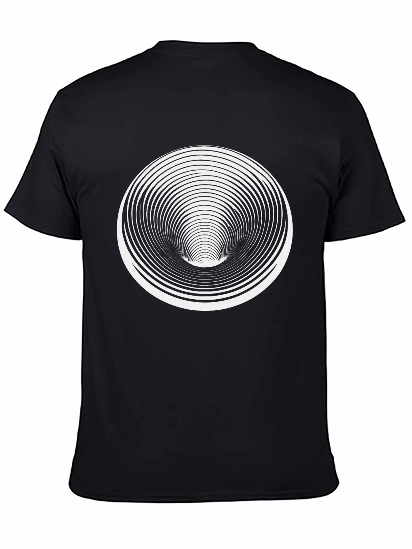 Optical Illusion T-Shirt - Black Vortex Design