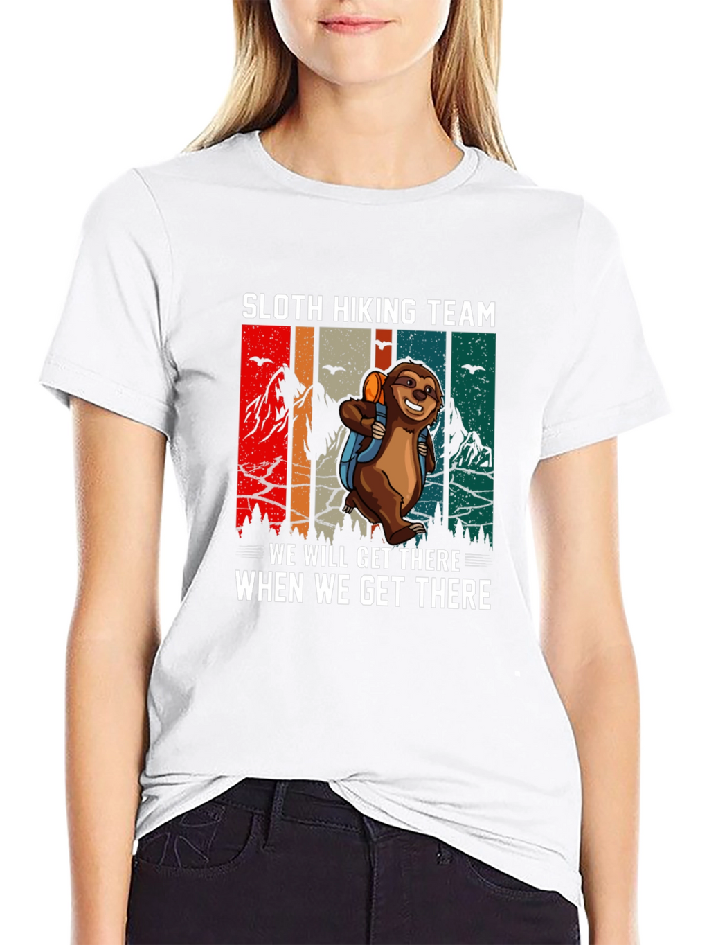 Sloth Hiking Team Graphic T-Shirt