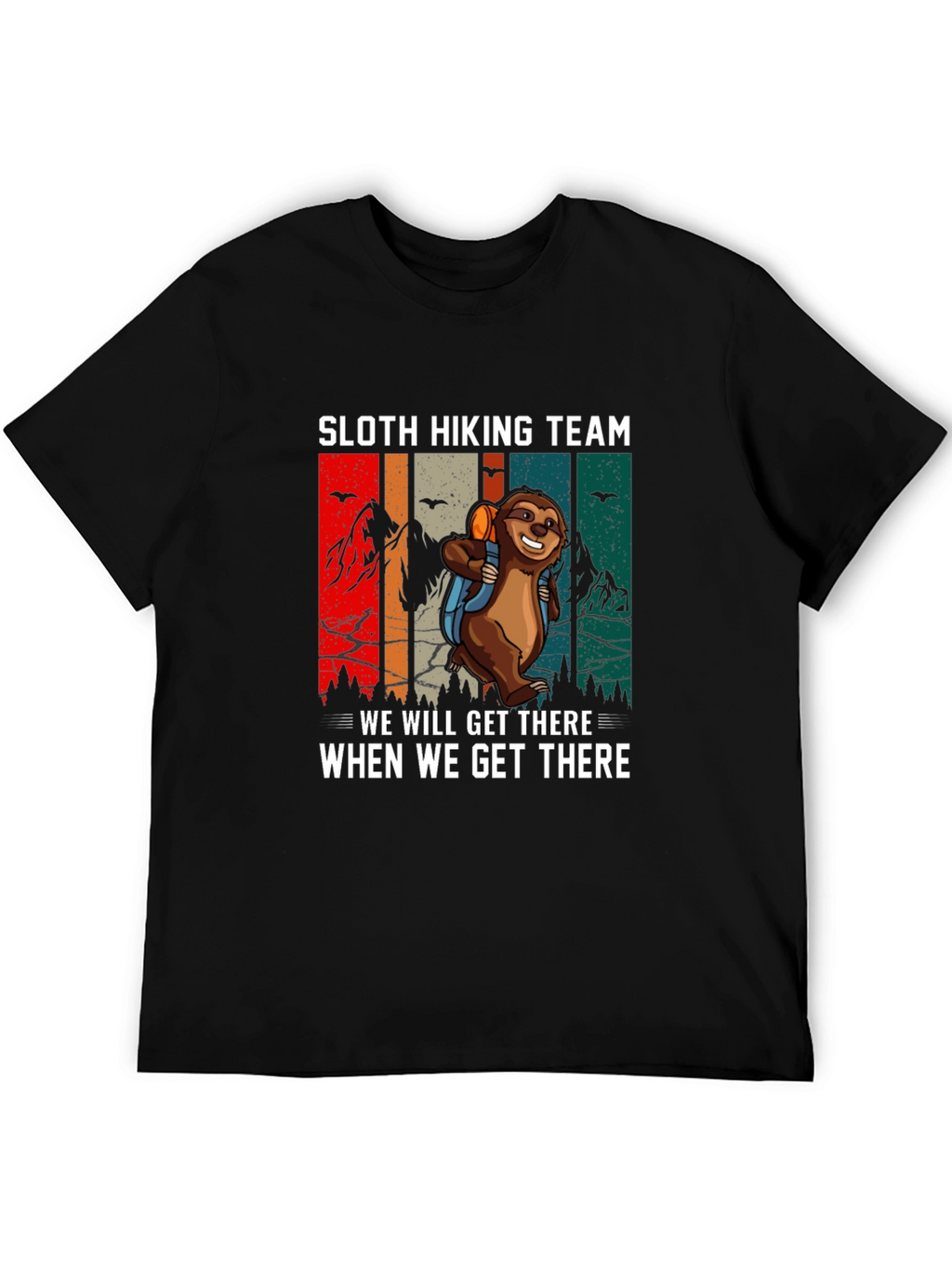 Sloth Hiking Team Graphic T-Shirt