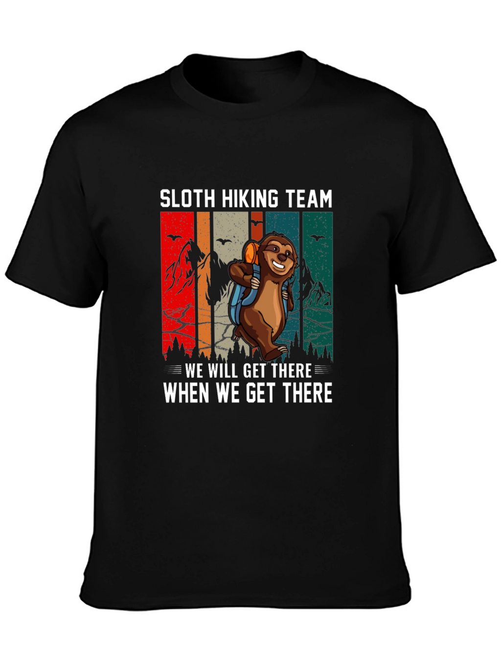 Sloth Hiking Team Graphic T-Shirt