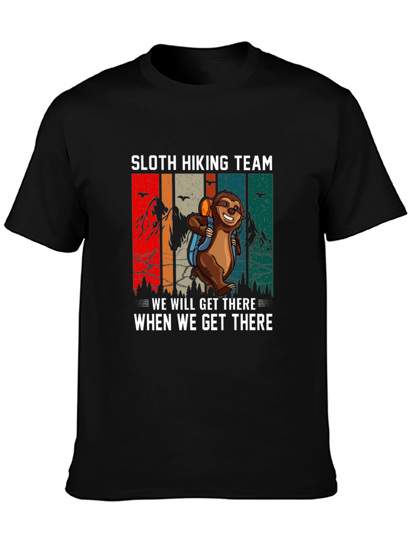 Sloth Hiking Team Graphic T-Shirt