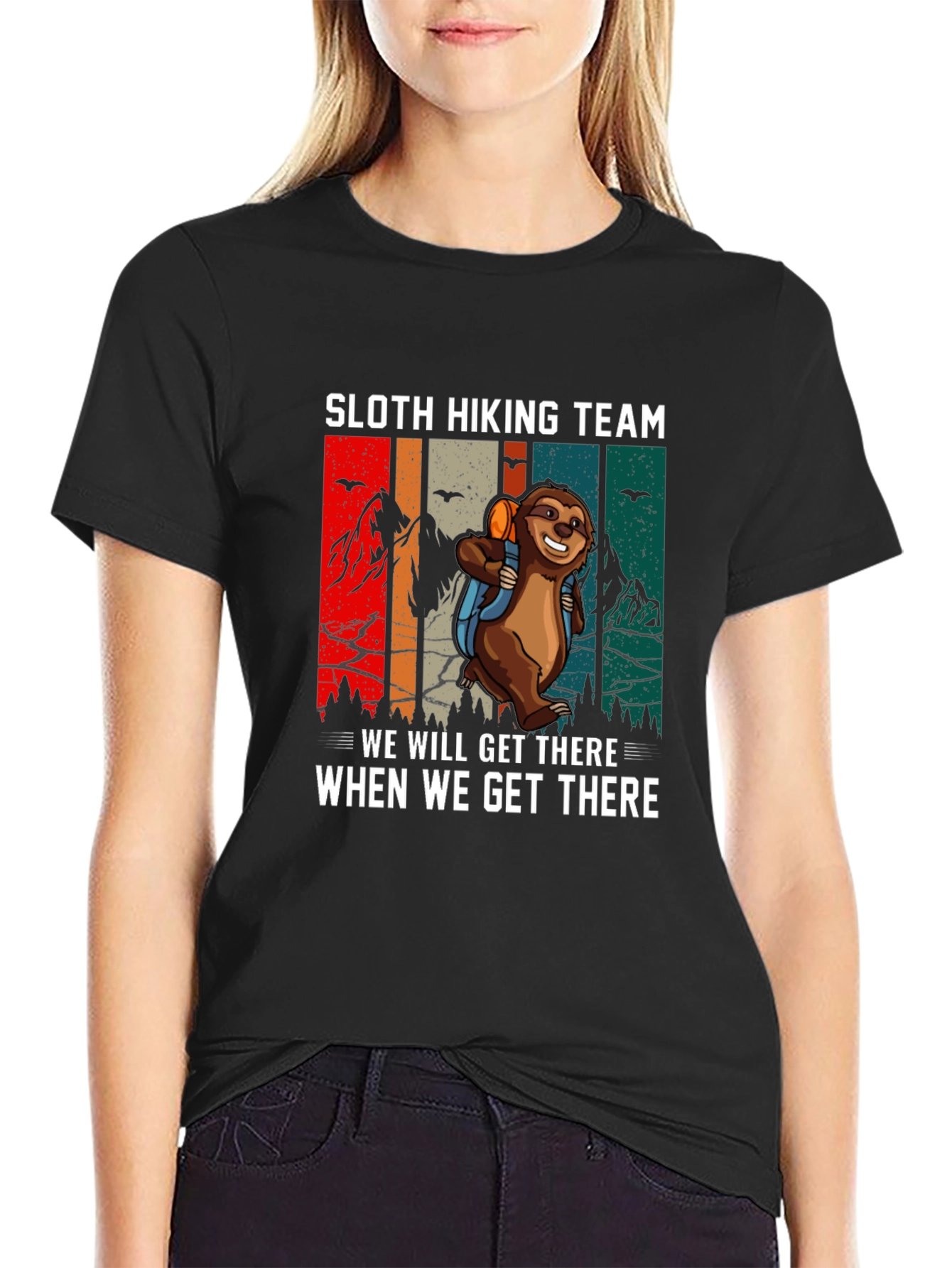 Sloth Hiking Team Graphic T-Shirt