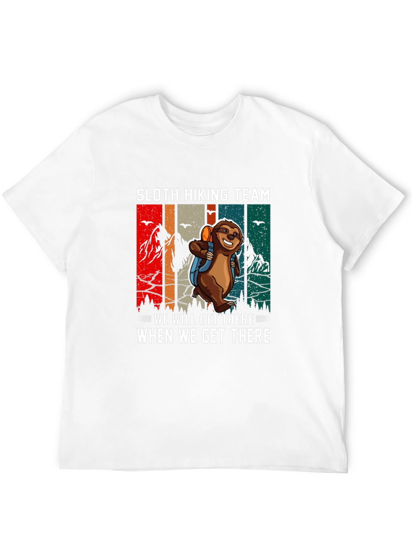 Sloth Hiking Team Graphic T-Shirt