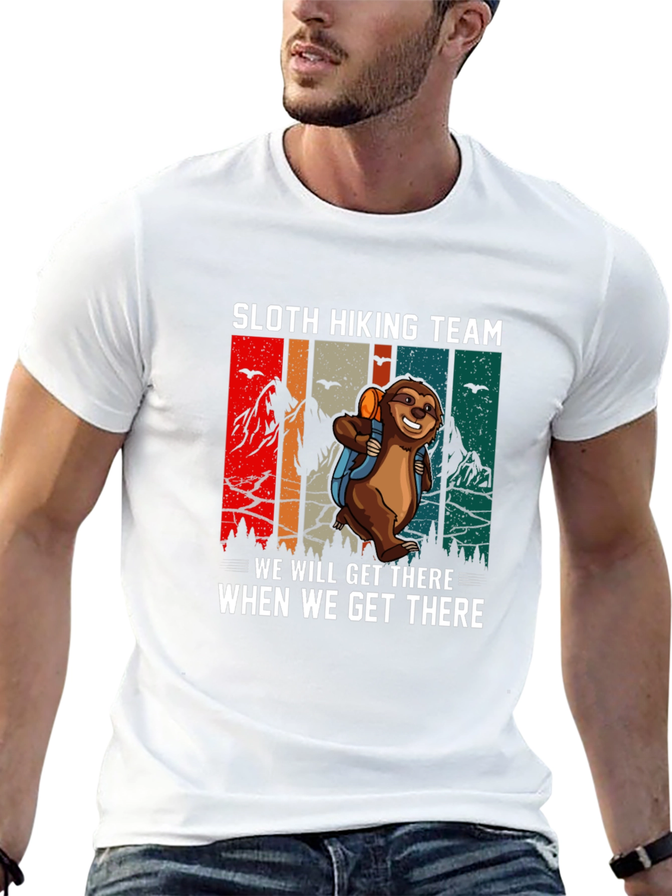 Sloth Hiking Team Graphic T-Shirt