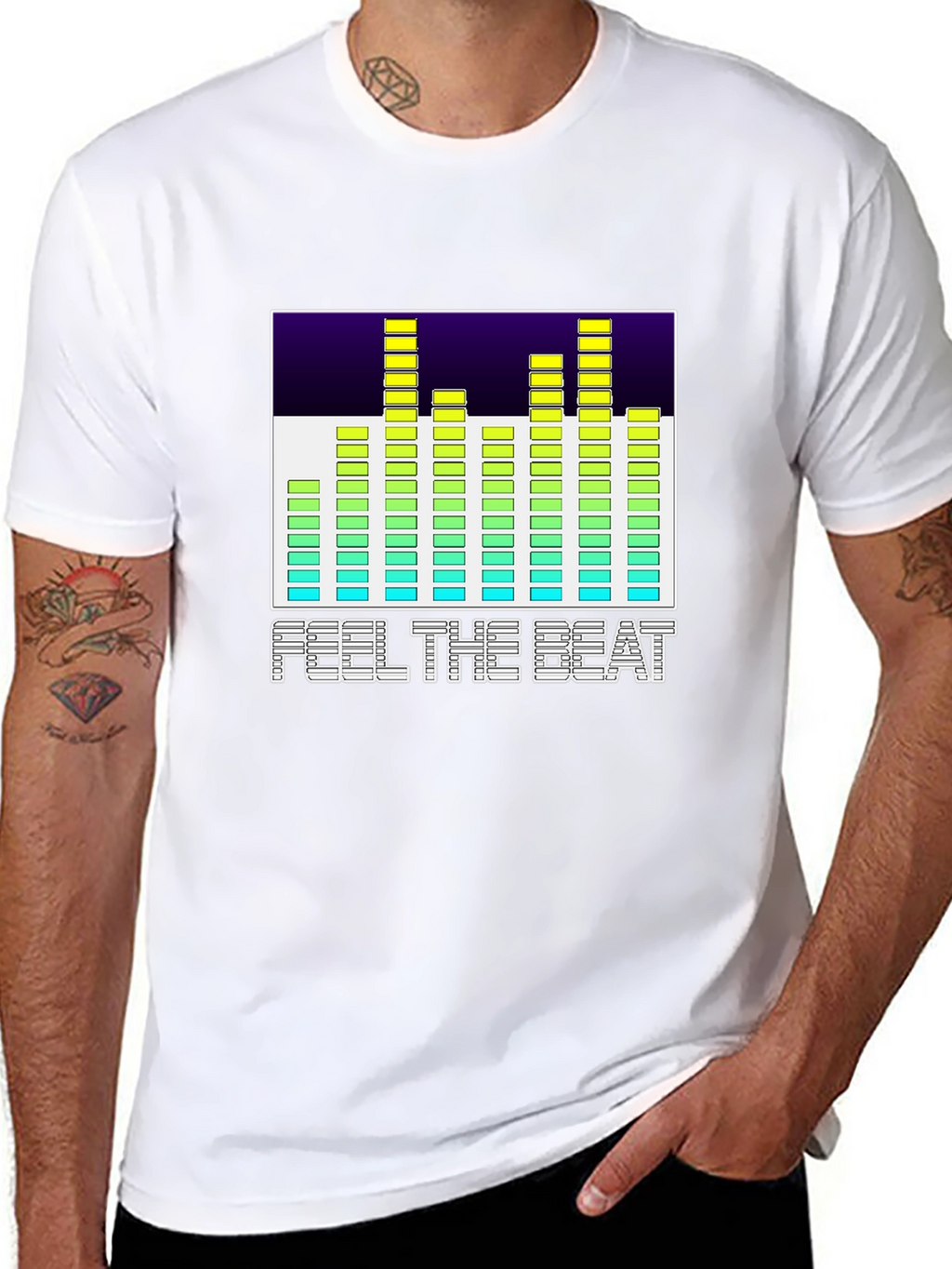 Feel The Beat Graphic Black T-Shirt