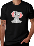 Cute Elephant Graphic T-Shirt
