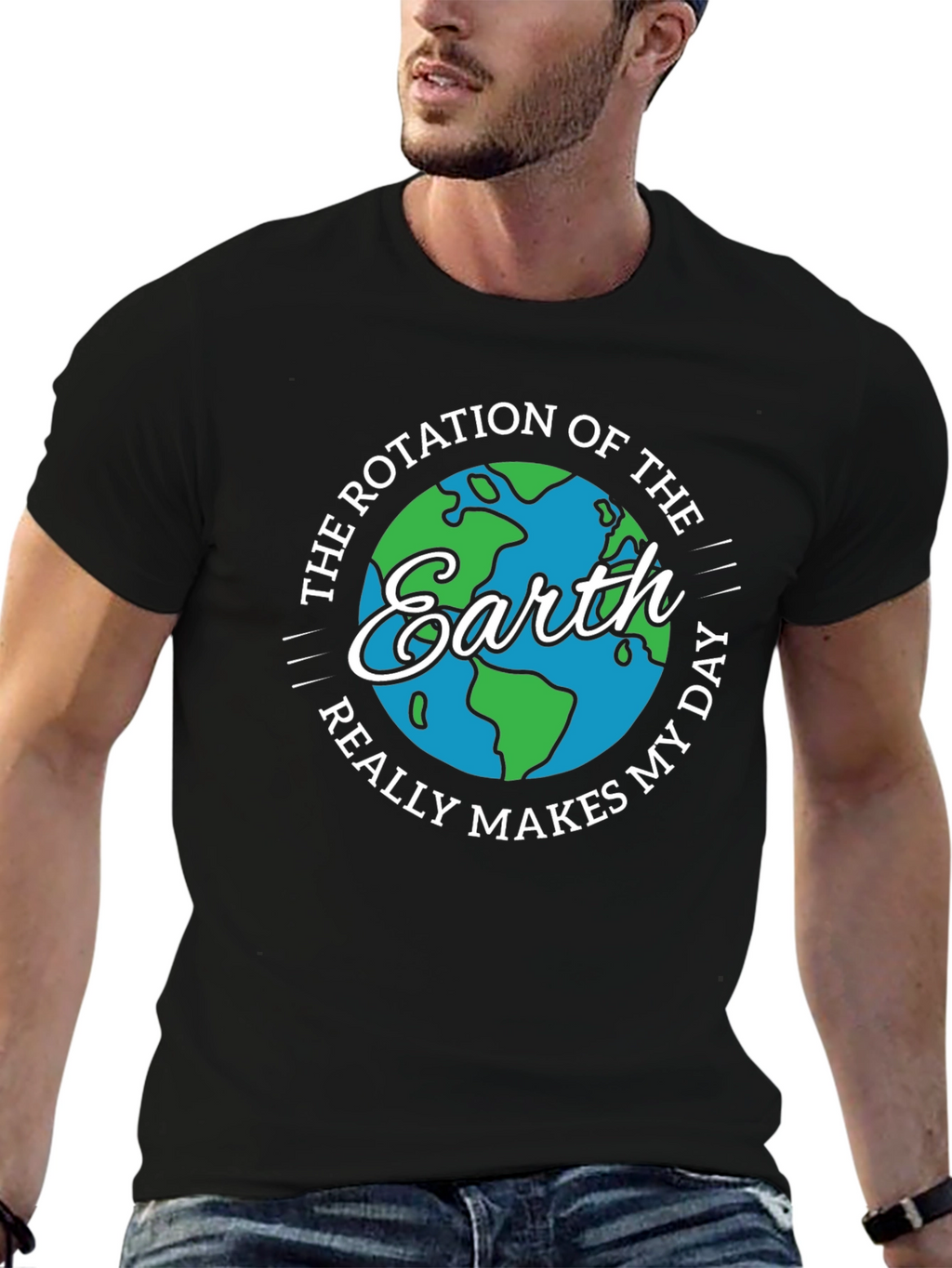 Earth Rotation Graphic Novelty T-Shirt