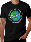 Earth Rotation Graphic Novelty T-Shirt