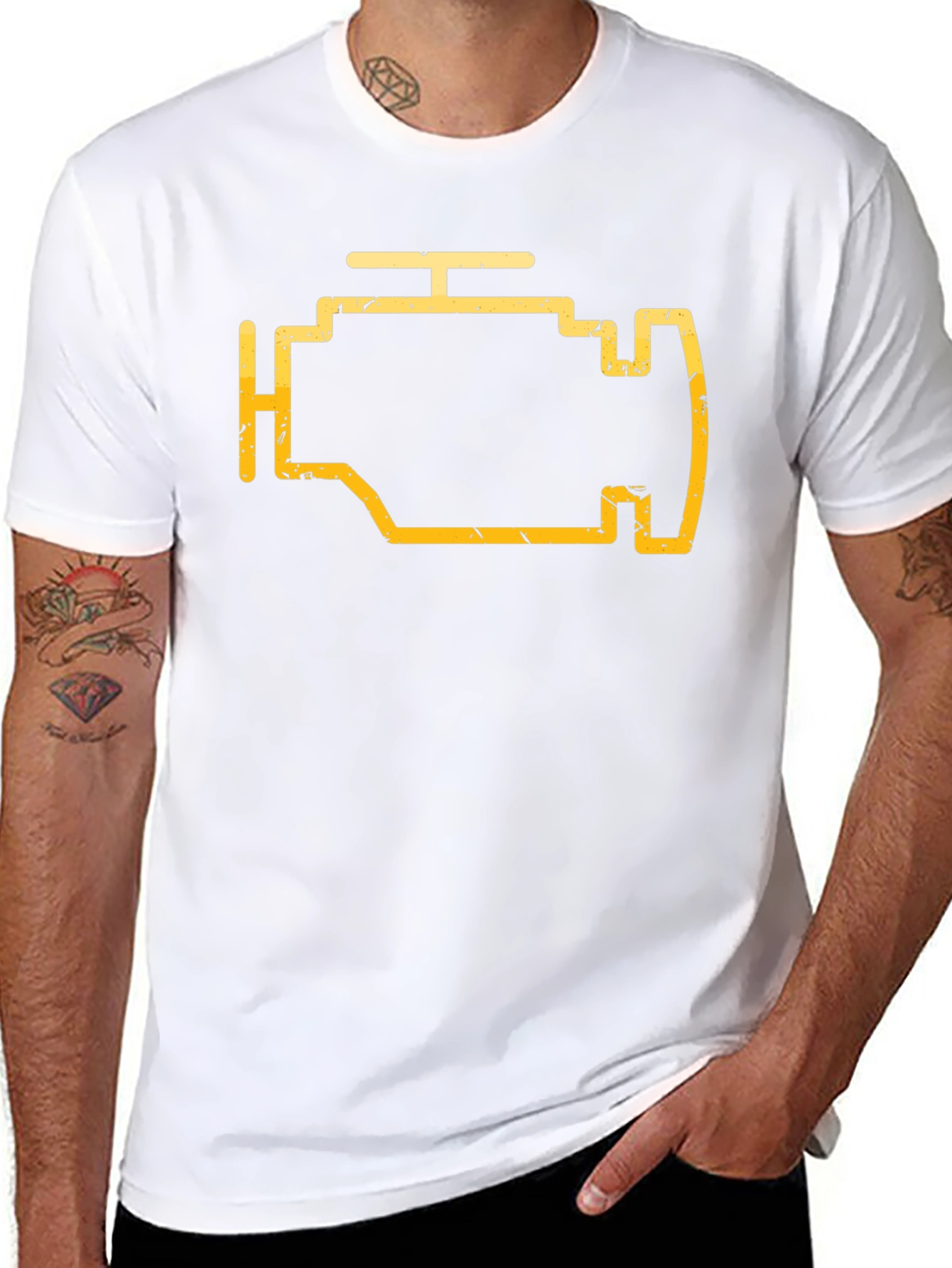 Check Engine Light Graphic Tee - Mechanic Shirt