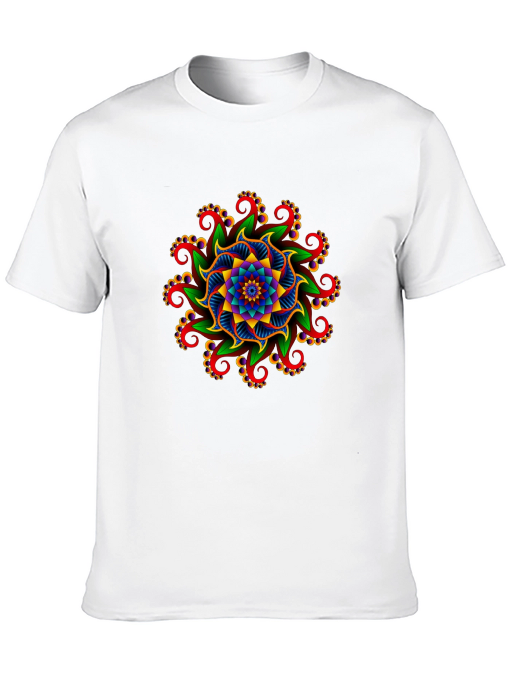 Vibrant Mandala Graphic Tee - Unisex Black T-Shirt