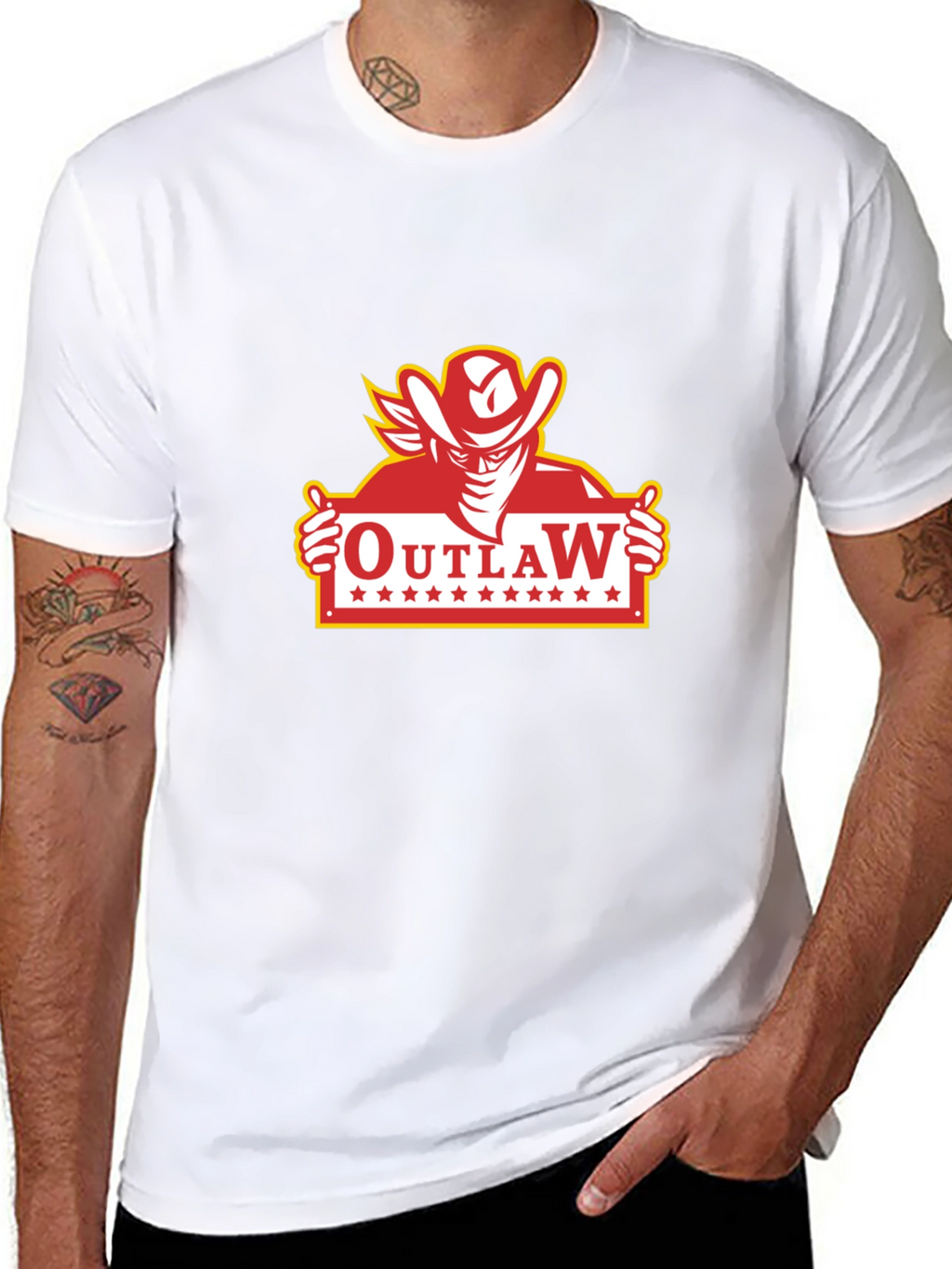 Outlaw Cowboy Graphic T-Shirt - Classic Western Style