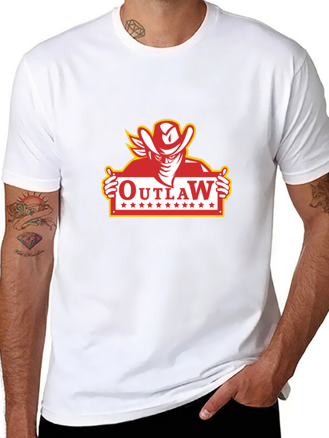 Outlaw Cowboy Graphic T-Shirt - Classic Western Style