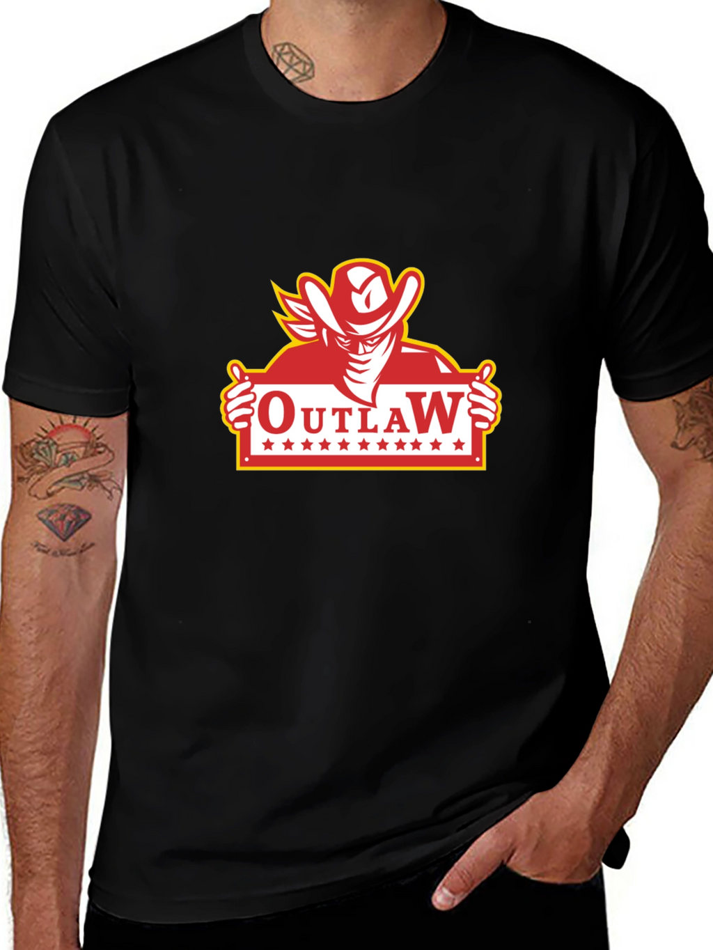 Outlaw Cowboy Graphic T-Shirt - Classic Western Style