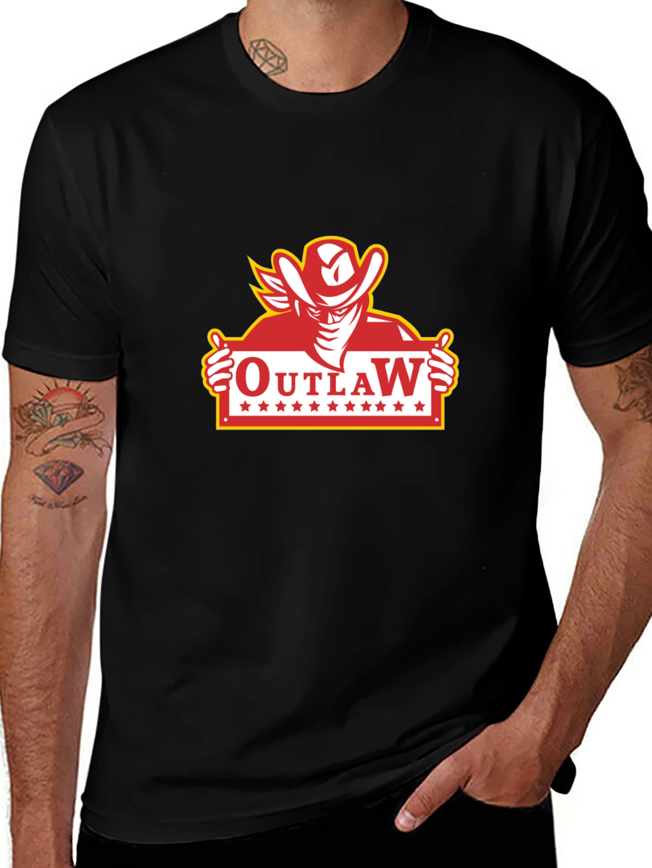 Outlaw Cowboy Graphic T-Shirt - Classic Western Style