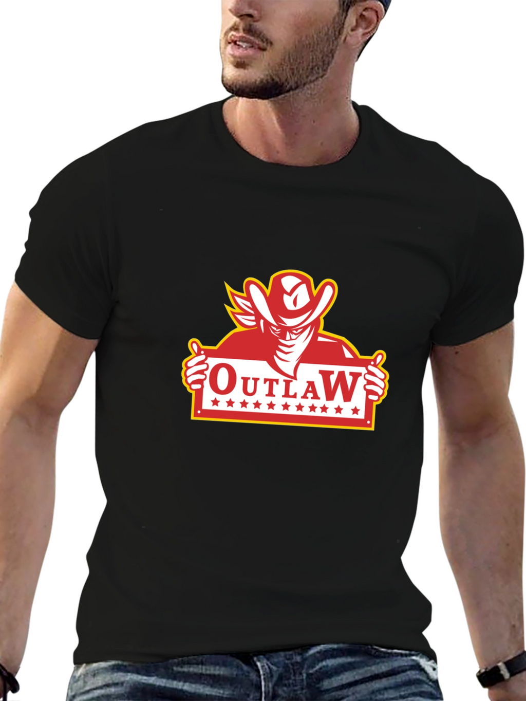 Outlaw Cowboy Graphic T-Shirt - Classic Western Style