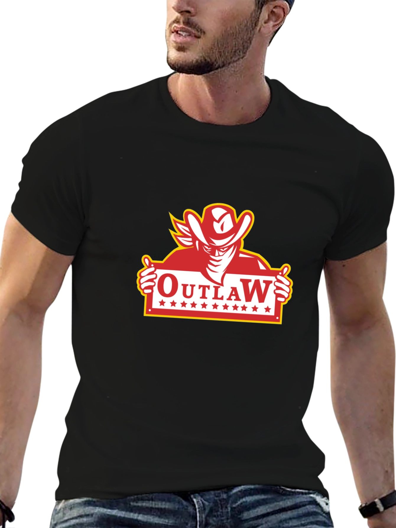 Outlaw Cowboy Graphic T-Shirt - Classic Western Style