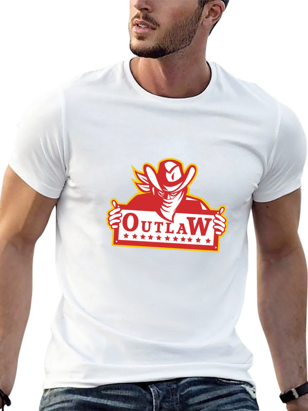 Outlaw Cowboy Graphic T-Shirt - Classic Western Style