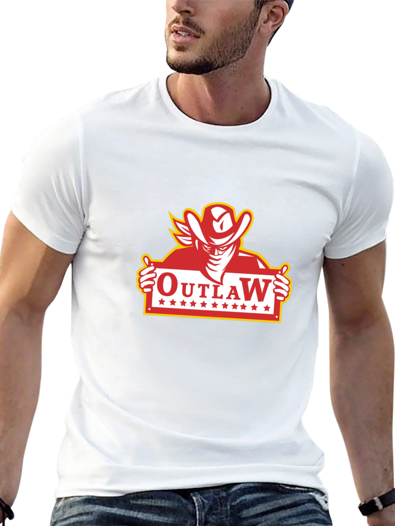 Outlaw Cowboy Graphic T-Shirt - Classic Western Style