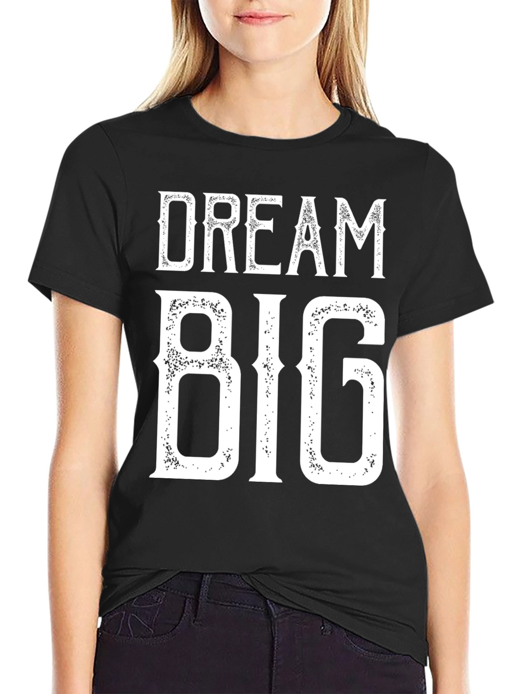 Dream Big Graphic Tee - Black Cotton T-Shirt