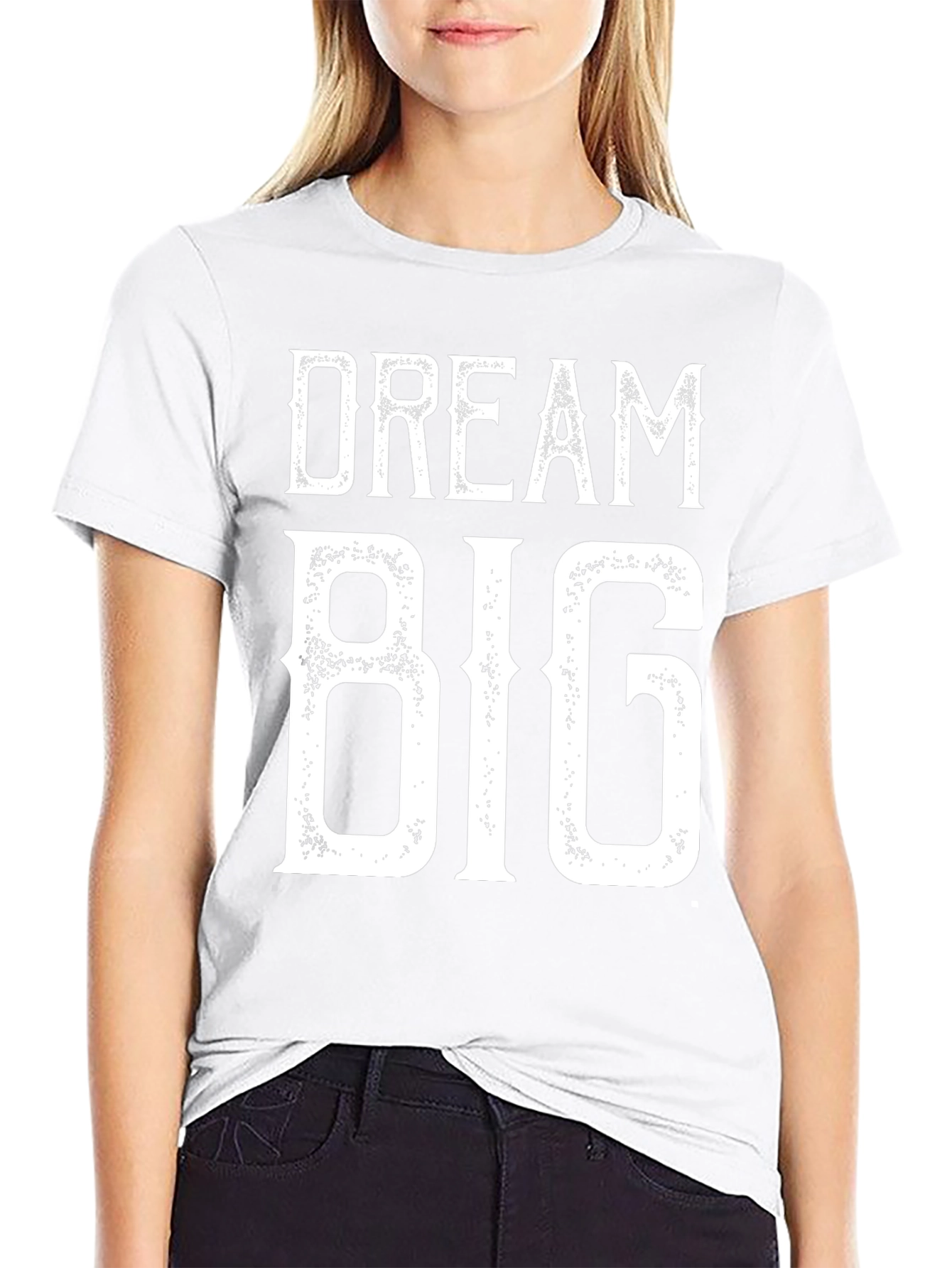 Dream Big Graphic Tee - Black Cotton T-Shirt