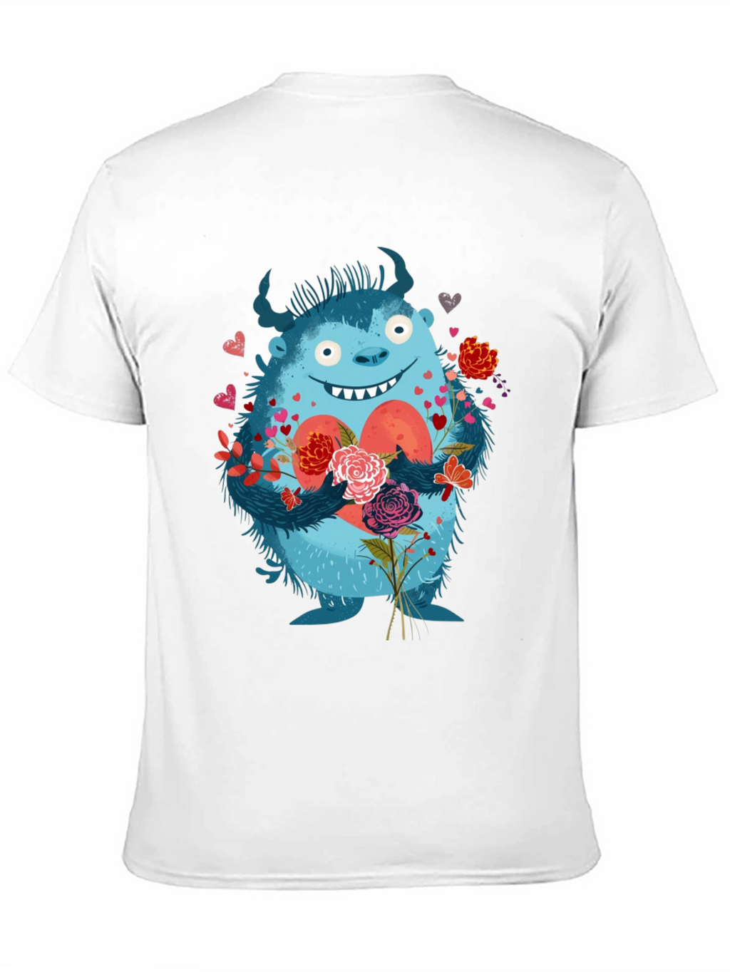 Monster Love T-Shirt - Heart & Flowers Graphic Tee