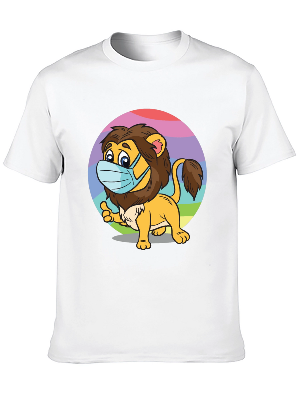 Lion Wearing Mask Black T-Shirt