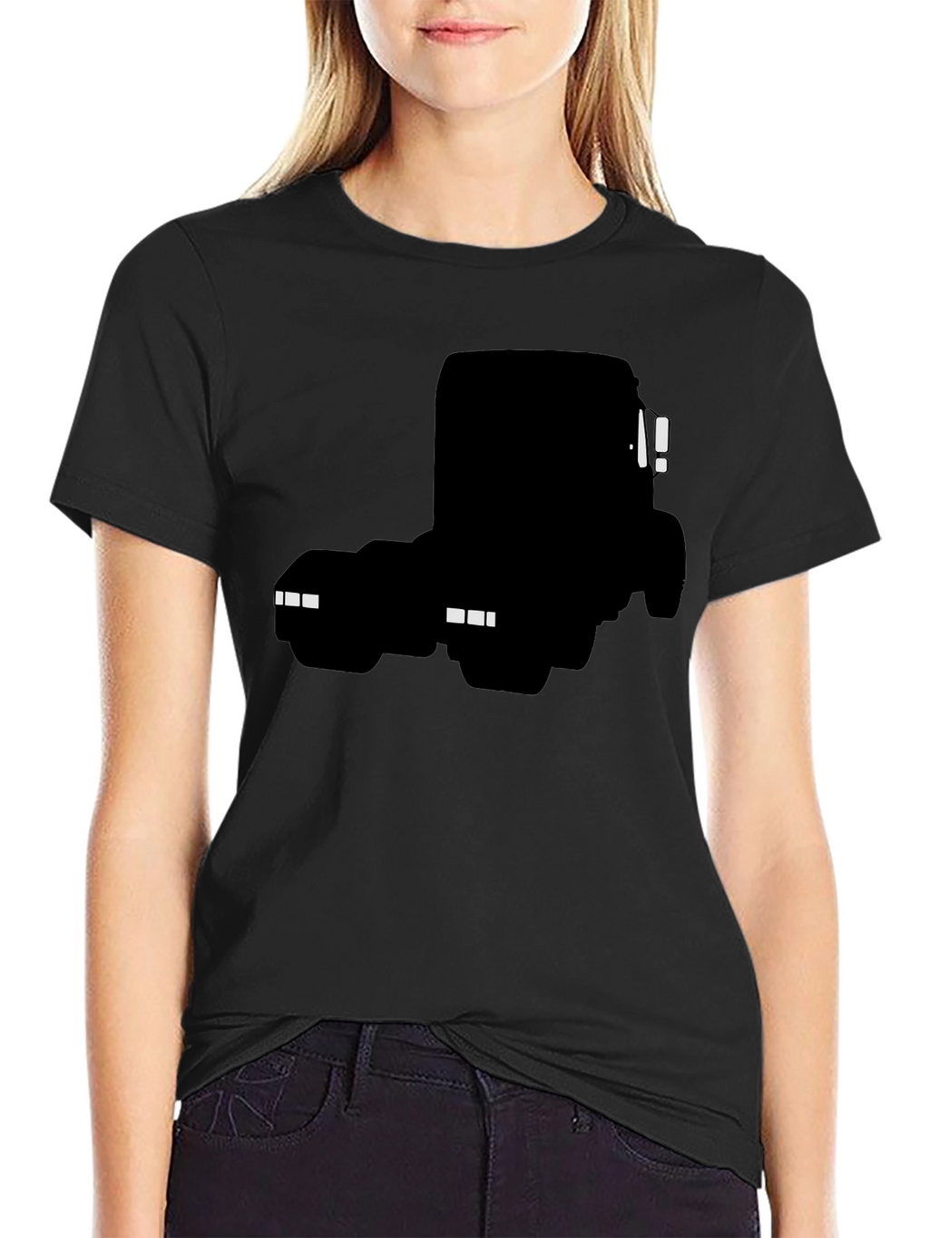 Black Truck Silhouette Graphic Tee for Men