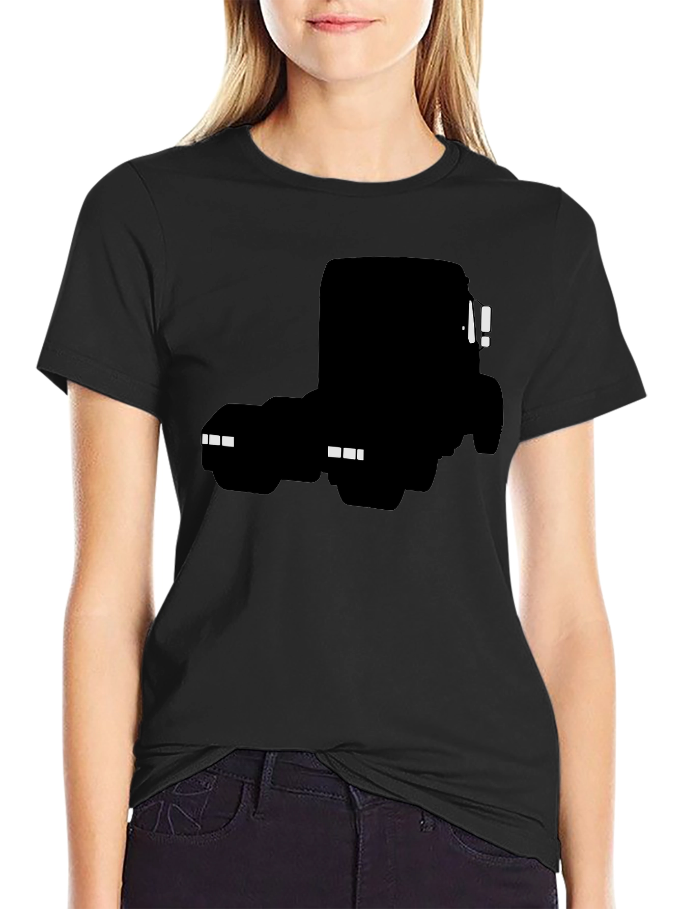 Black Truck Silhouette Graphic Tee for Men