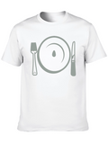 Dinner Plate Fork Knife Funny Graphic T-Shirt