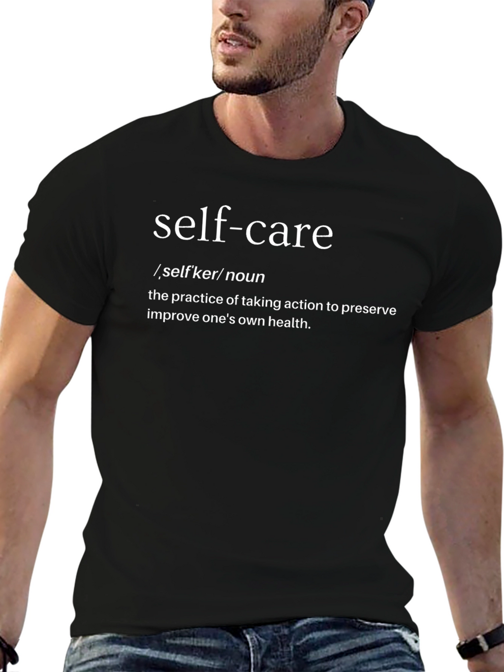 Self-Care Definition Black T-Shirt